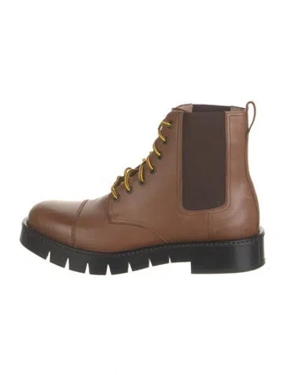 Pre-owned Ferragamo Leather Lace-up Boots In Brown
