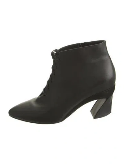 Pre-owned Ferragamo Leather Lace-up Boots In Green