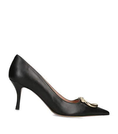 Ferragamo Leather Lara Pumps 70 In Black
