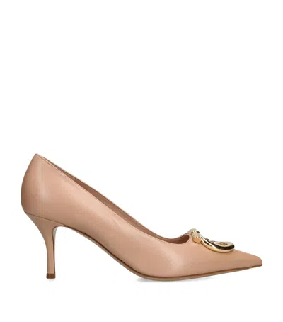 Ferragamo Leather Lara Pumps 70 In Brown