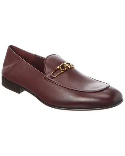 Ferragamo Leather Loafer In Brown
