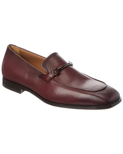 Ferragamo Gancini Leather Loafers In Brown