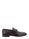 Ferragamo Foster Gancini Loafers In Hammered Leather In Brown