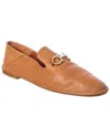 Ferragamo Leather Loafer In Brown