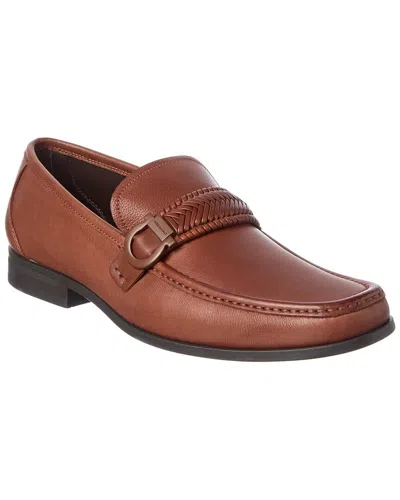 Ferragamo Leather Loafer In Brown