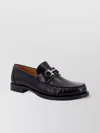 Ferragamo Leather Loafer Metal Buckle Detail