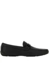 Ferragamo Black Solid Loafers