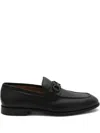 Ferragamo Leather Loafers In Black
