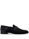 Ferragamo Leather Loafers In Black
