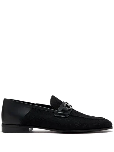 Ferragamo Leather Loafers In Black