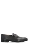 Ferragamo Gancini Logo Buckle Leather Mules In Black