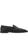 Ferragamo Leather Loafers In Black