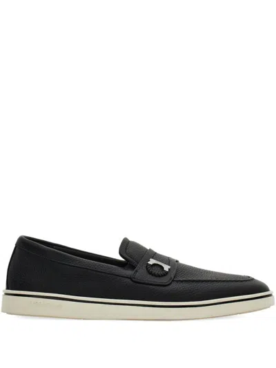 Ferragamo Mocassin Bateau Avec Gancini Noir Taille 47 In Black