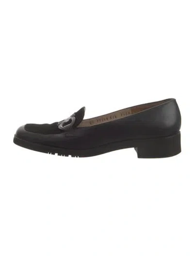 Pre-owned Ferragamo Leather Loafers In Black