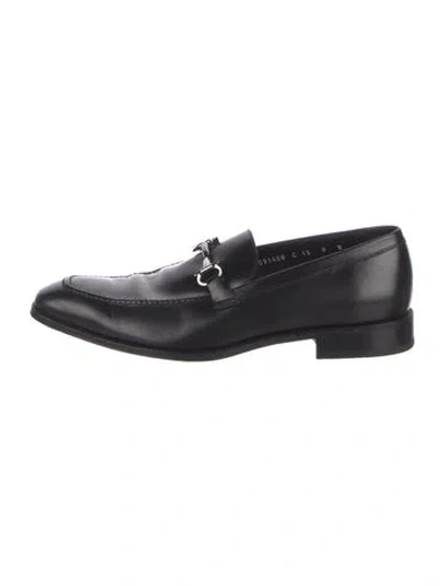 Pre-owned Ferragamo Leather Loafers In Black