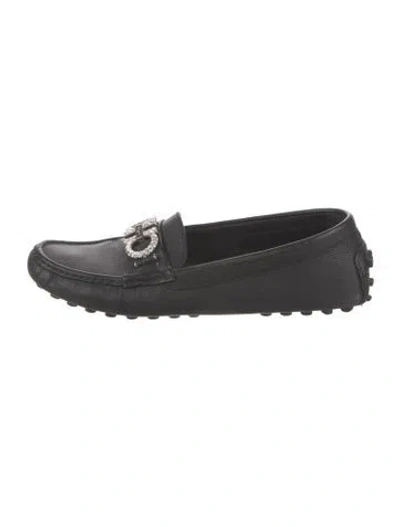 Pre-owned Ferragamo Leather Loafers In Black