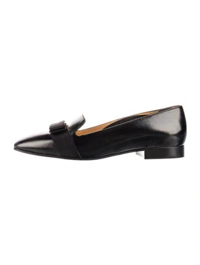 Pre-owned Ferragamo Leather Loafers In Black