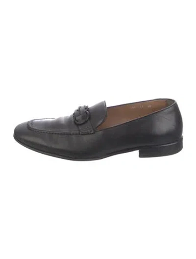 Pre-owned Ferragamo Leather Loafers In Black