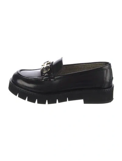 Pre-owned Ferragamo Leather Loafers In Black