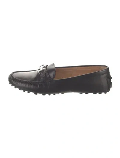 Pre-owned Ferragamo Leather Loafers In Black
