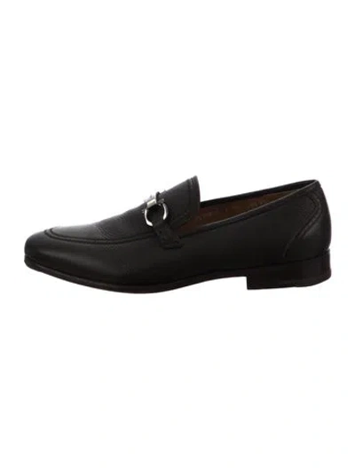 Pre-owned Ferragamo Leather Loafers In Black