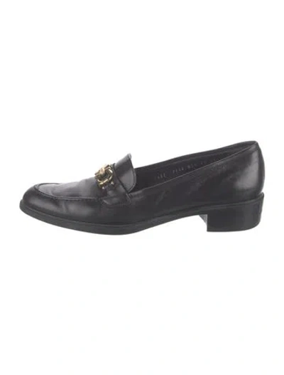 Pre-owned Ferragamo Leather Loafers In Black
