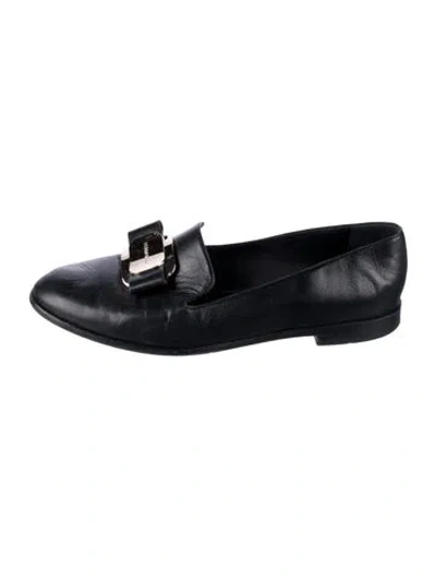 Pre-owned Ferragamo Leather Loafers In Black