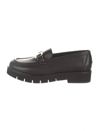 Pre-owned Ferragamo Leather Loafers In Black
