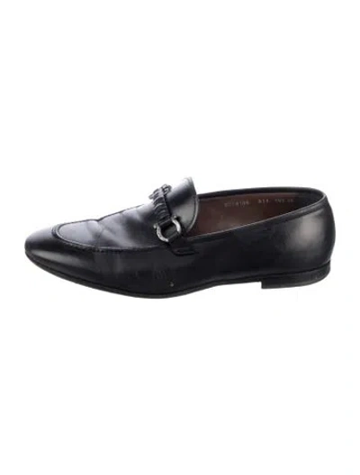 Pre-owned Ferragamo Leather Loafers In Black
