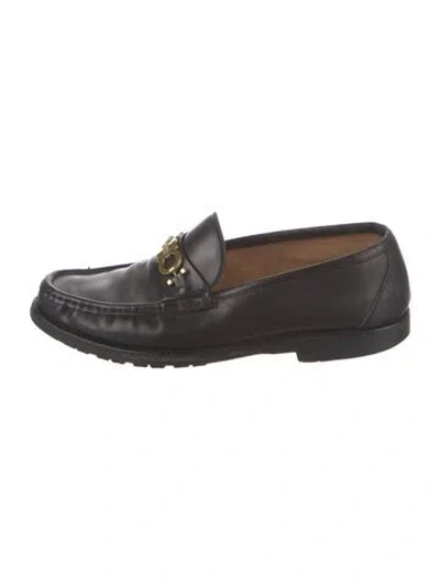 Pre-owned Ferragamo Leather Loafers In Black