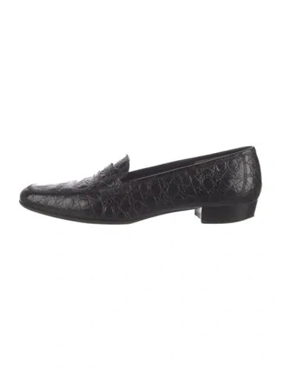 Pre-owned Ferragamo Leather Loafers In Black