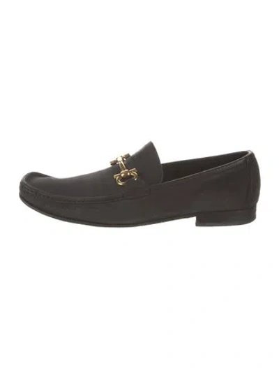 Pre-owned Ferragamo Leather Loafers In Black