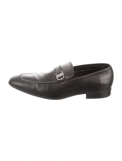 Pre-owned Ferragamo Leather Loafers In Black