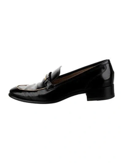Pre-owned Ferragamo Leather Loafers In Black