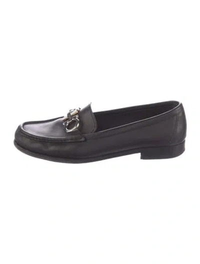 Pre-owned Ferragamo Leather Loafers In Black