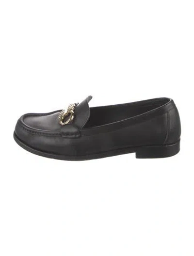Pre-owned Ferragamo Leather Loafers In Black