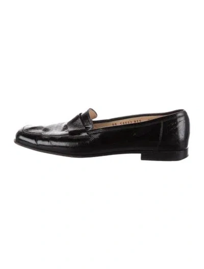 Pre-owned Ferragamo Leather Loafers In Black