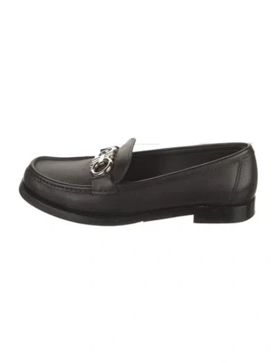 Pre-owned Ferragamo Leather Loafers In Black