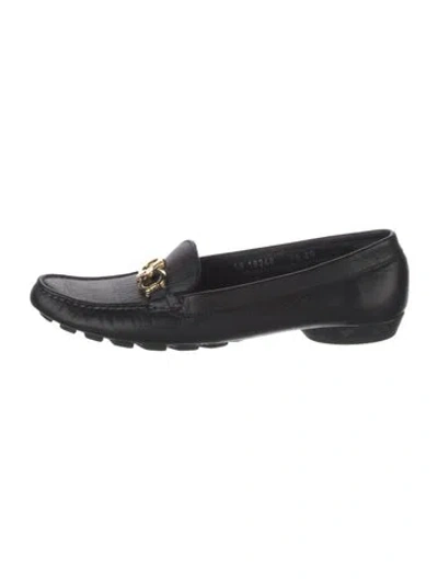 Pre-owned Ferragamo Leather Loafers In Black