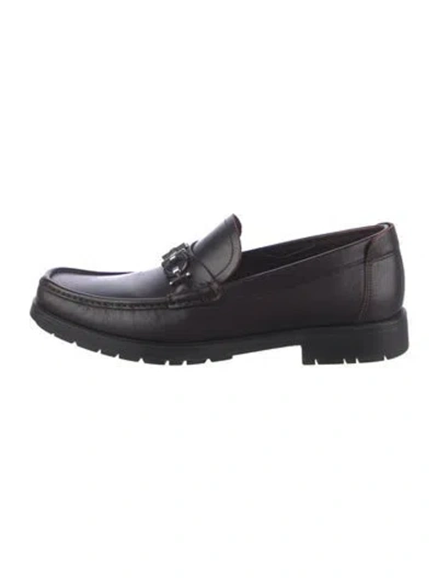 Pre-owned Ferragamo Leather Loafers In Black