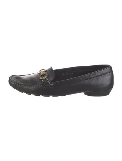 Pre-owned Ferragamo Leather Loafers In Black