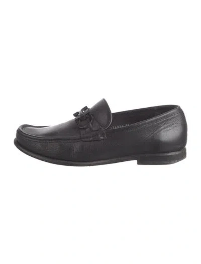 Pre-owned Ferragamo Leather Loafers In Black