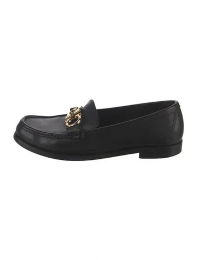 Pre-owned Ferragamo Leather Loafers In Black
