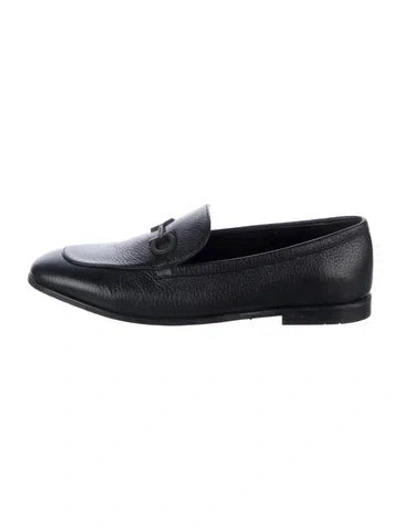 Pre-owned Ferragamo Leather Loafers In Black