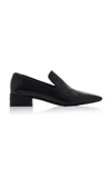 Ferragamo Leather Loafers In Black