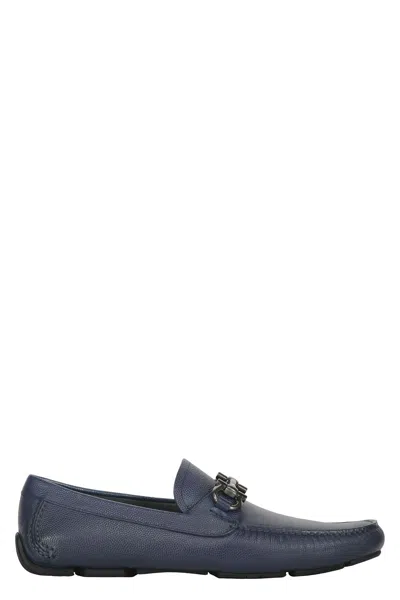 Ferragamo Lagos Leather Loafers In Black