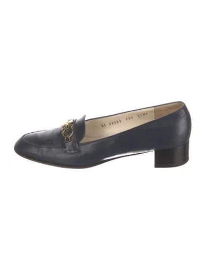 Pre-owned Ferragamo Leather Loafers In Blue