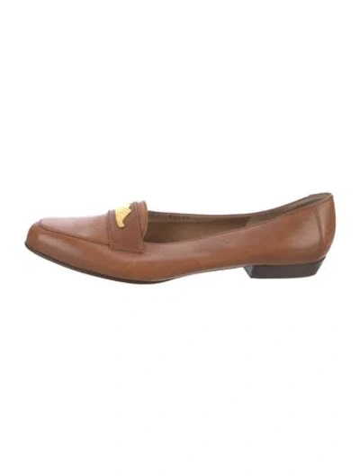Pre-owned Ferragamo Leather Loafers In Brown