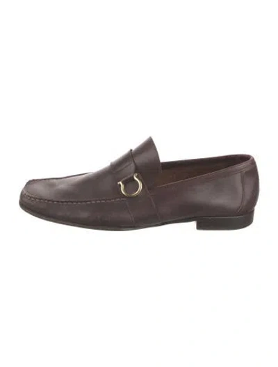 Pre-owned Ferragamo Leather Loafers In Brown