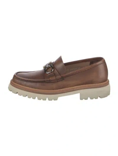 Pre-owned Ferragamo Leather Loafers In Brown